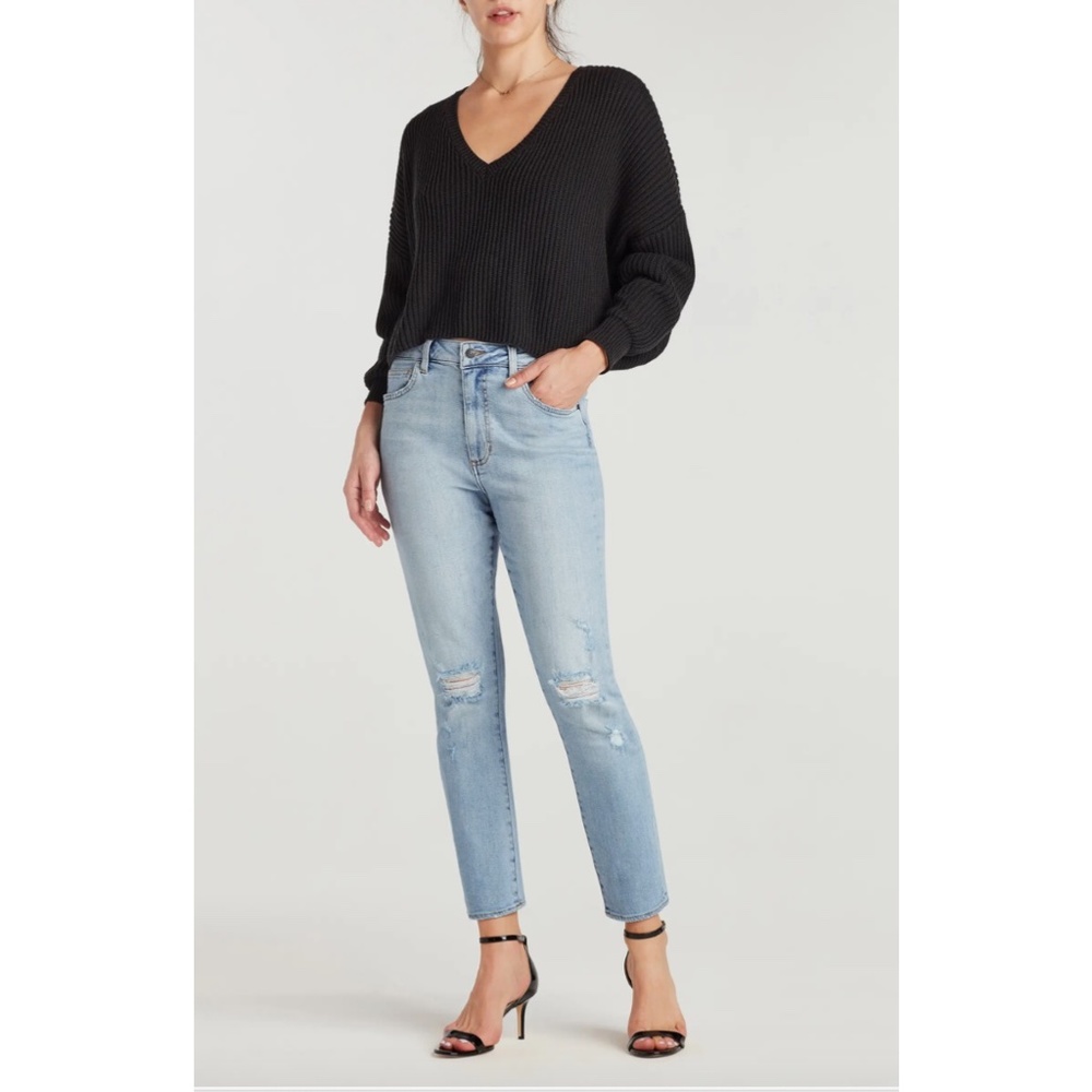 Sam Edelman The Stiletto Straight Ankle Crop High Rise Stretch Jeans